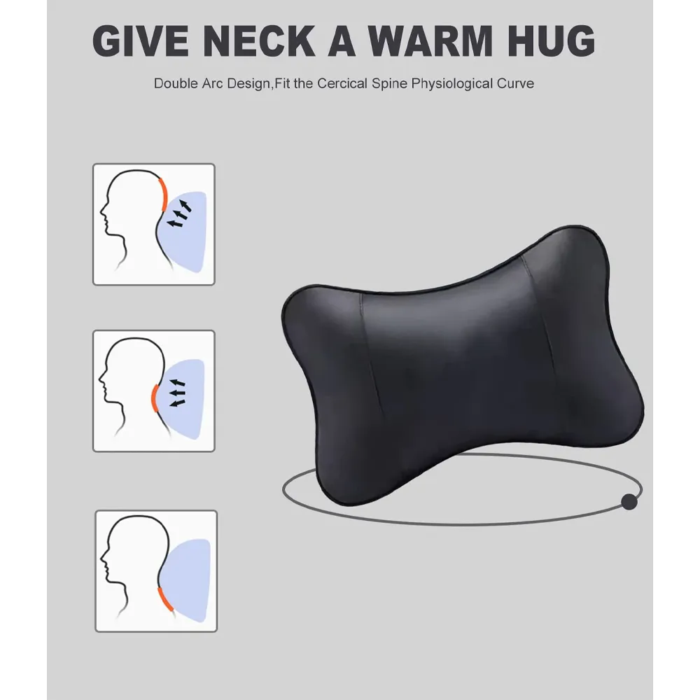 Custom Text For For Thickened Foam Car Neck Pillow, Compatible with All Cars, Soft Leather Headrest (2 Pieces) for Driving Home Office IN13990