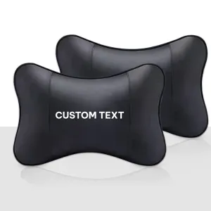 Custom Text For For Thickened Foam Car Neck Pillow, Compatible with All Cars, Soft Leather Headrest (2 Pieces) for Driving Home Office IN13990