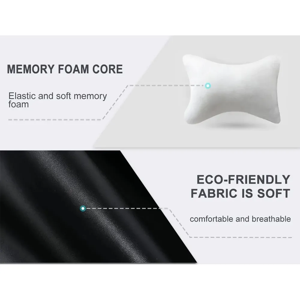 Custom Text For For Thickened Foam Car Neck Pillow, Compatible with All Cars, Soft Leather Headrest (2 Pieces) for Driving Home Office IN13990