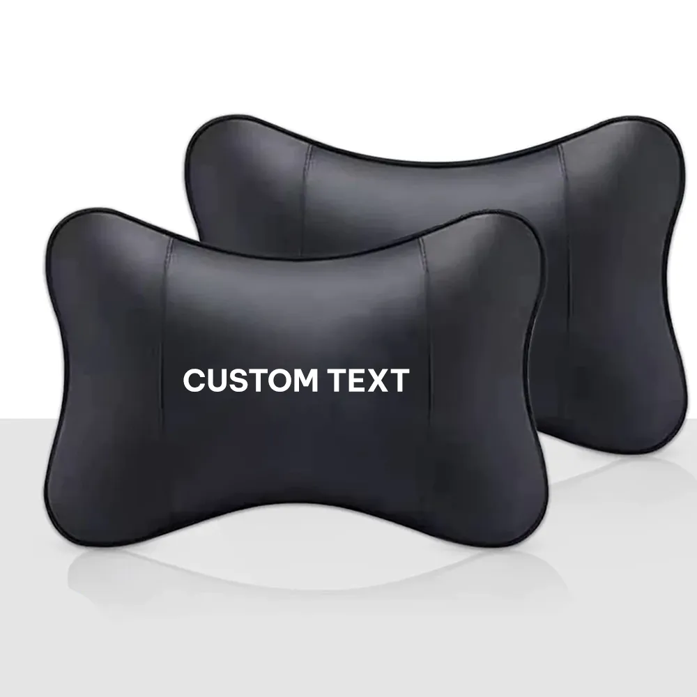 Custom Text For For Thickened Foam Car Neck Pillow, Compatible with All Cars, Soft Leather Headrest (2 Pieces) for Driving Home Office IN13990