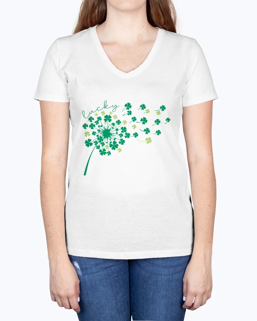 Dandelion Clover - Ladies V-neck T-Shirt