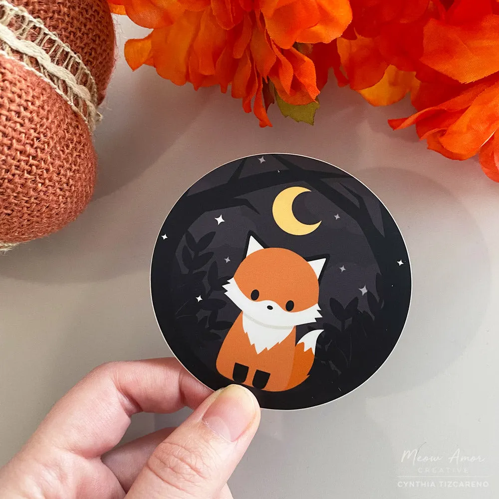 Dark Forest Fox Vinyl Sticker