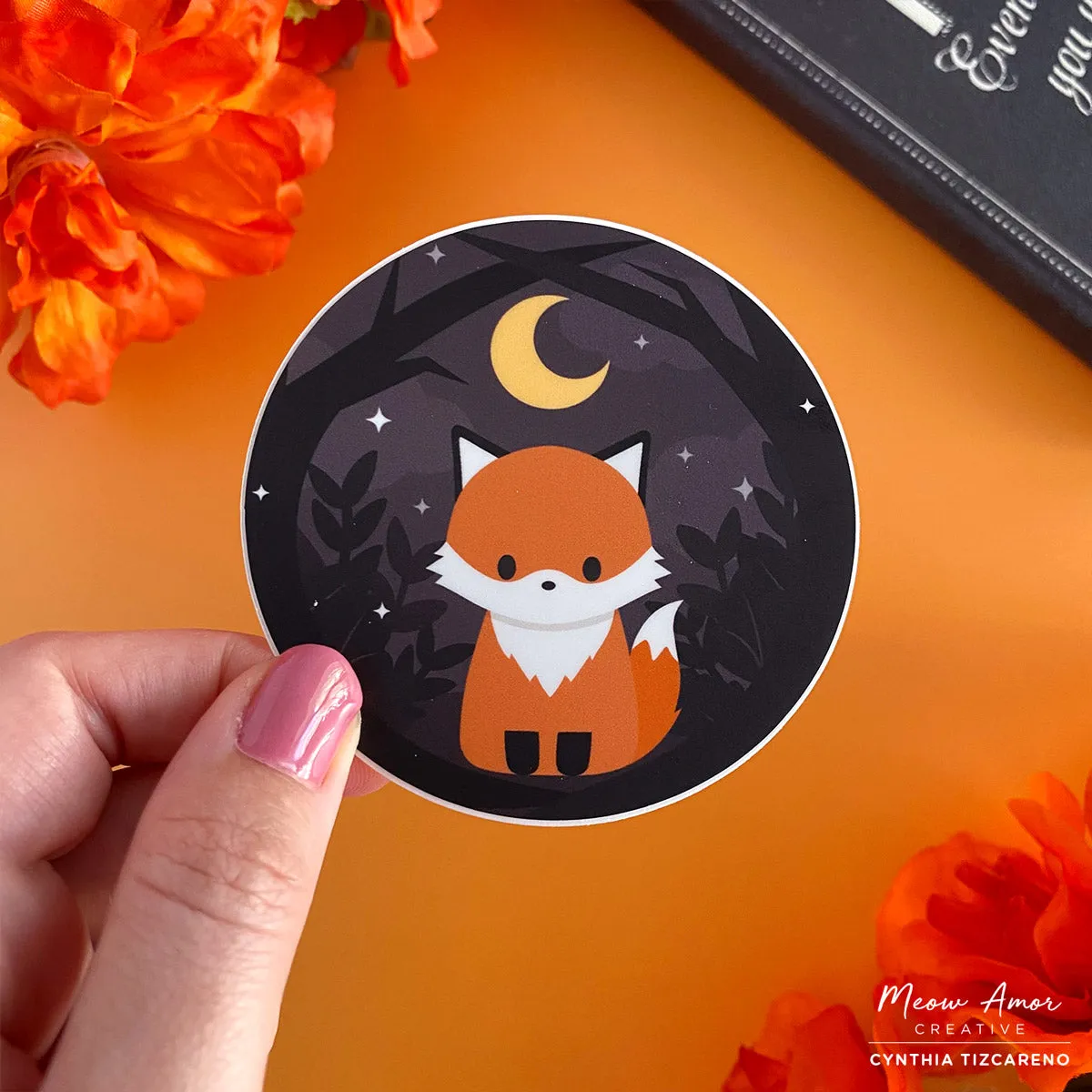 Dark Forest Fox Vinyl Sticker