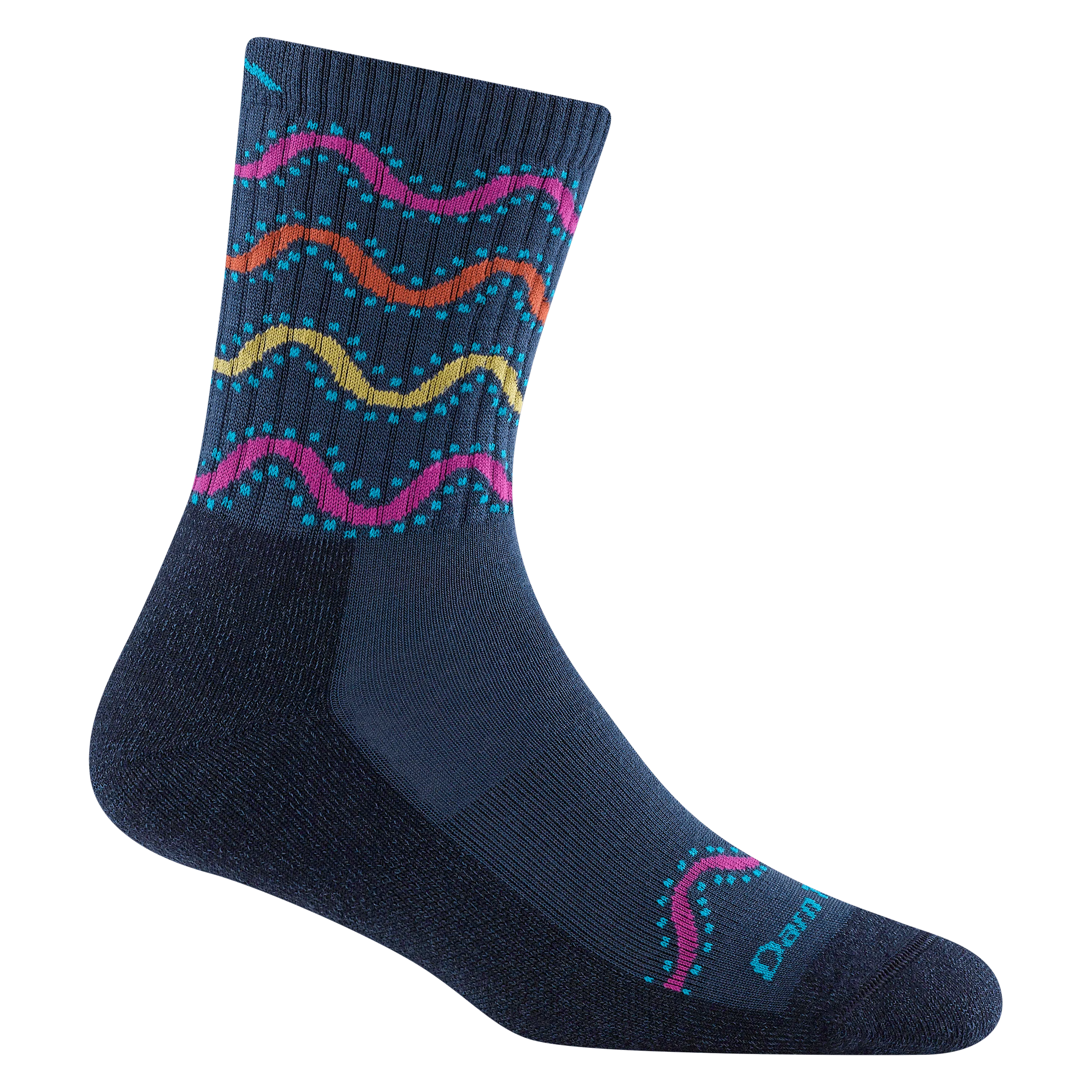 Darn Tough Womens Wandering Stripe Micro Crew Lightweight Hiking Socks - Clearance