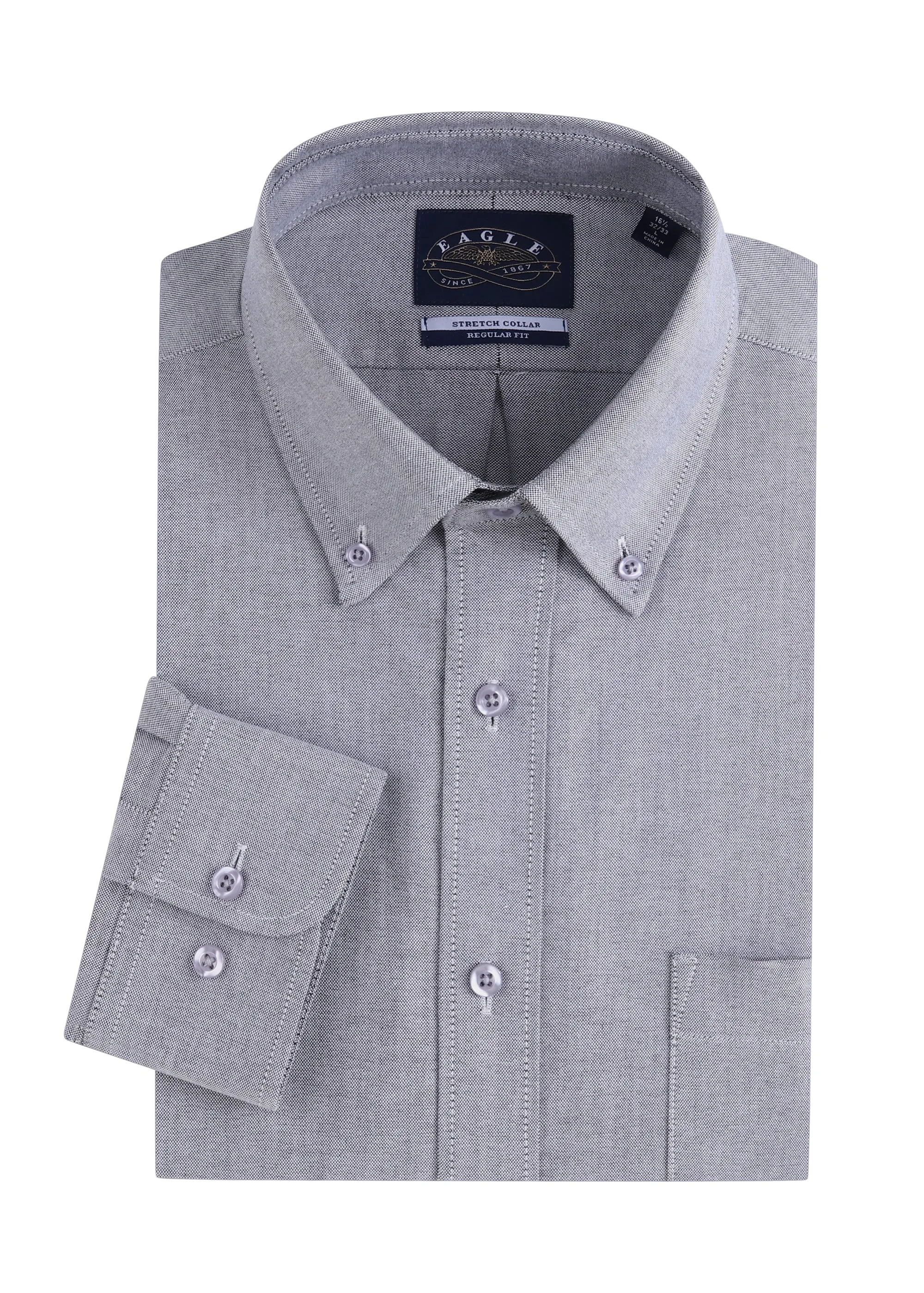 Eagle Stretch Neck Solid Oxford Shirt