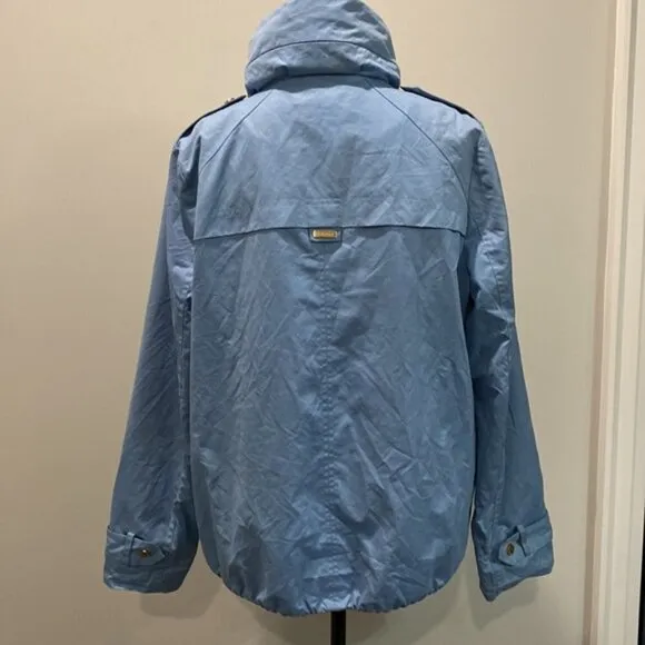 ELLEN Tracy Blue Hooded Fall Jacket SZ Medium
