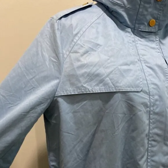 ELLEN Tracy Blue Hooded Fall Jacket SZ Medium