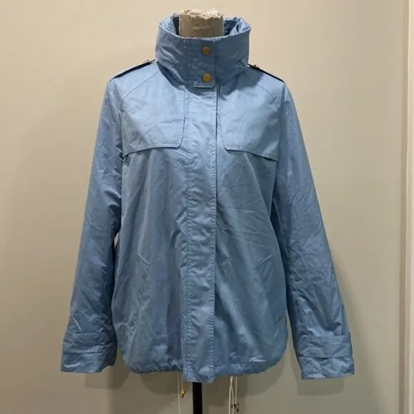 ELLEN Tracy Blue Hooded Fall Jacket SZ Medium