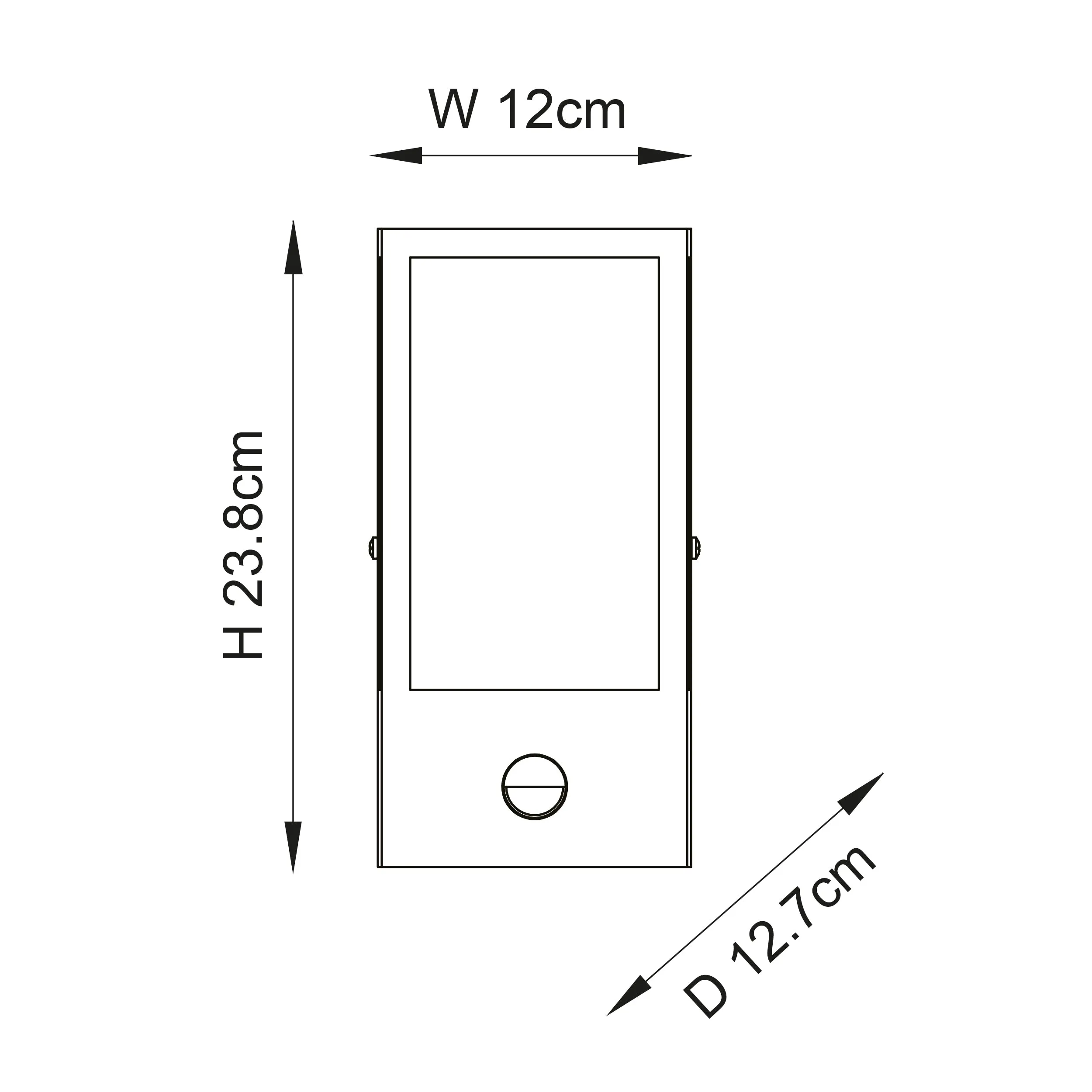 Endon 96088 Oxford PIR 1lt Wall Brushed stainless steel & clear glass 10W LED E27 (Required)