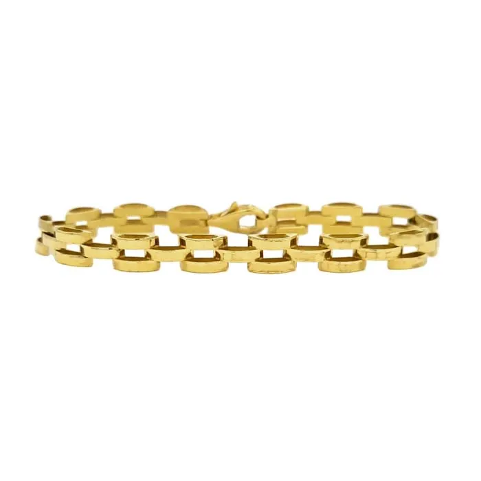 Estate Panther Link Bracelet in 14K Yellow Gold