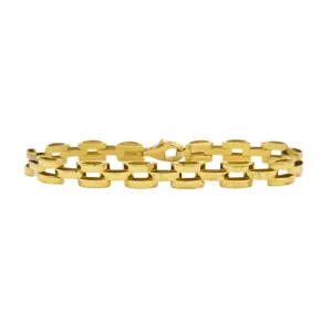 Estate Panther Link Bracelet in 14K Yellow Gold