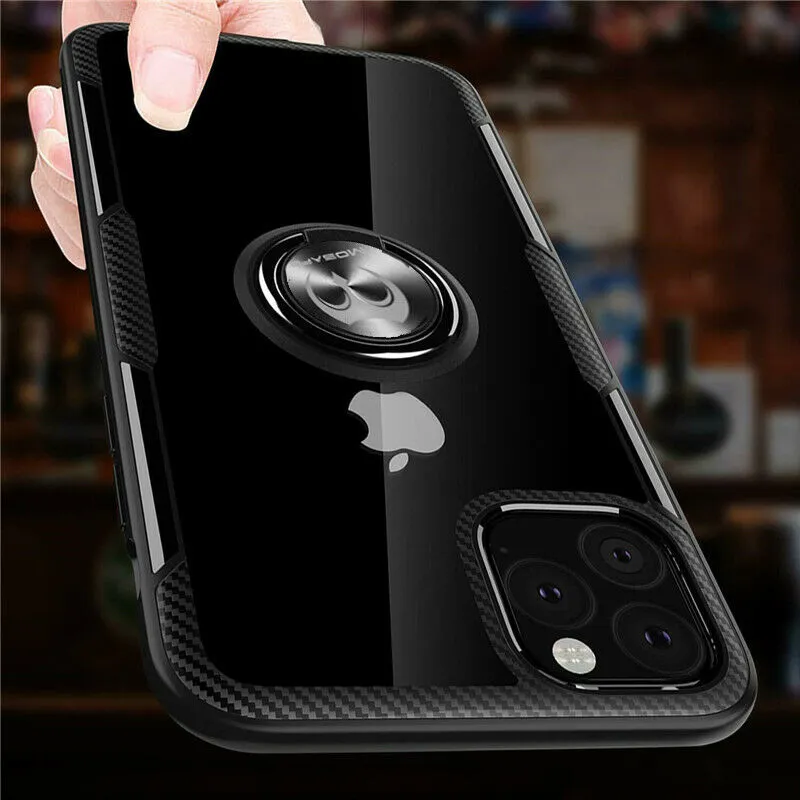 For iPhone 11 Pro max Magnetic Shockproof Ring Holder TPU Protective Case Cover black_iPhone11 Pro max