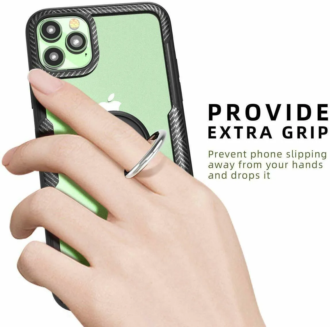 For iPhone 11 Pro max Magnetic Shockproof Ring Holder TPU Protective Case Cover black_iPhone11 Pro max