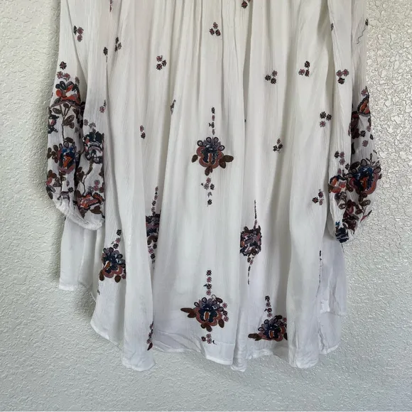 Free People Oxford Embroidered Mini Dress In Cream Combo