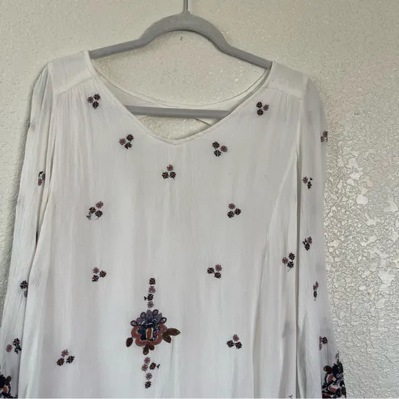 Free People Oxford Embroidered Mini Dress In Cream Combo