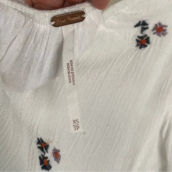 Free People Oxford Embroidered Mini Dress In Cream Combo