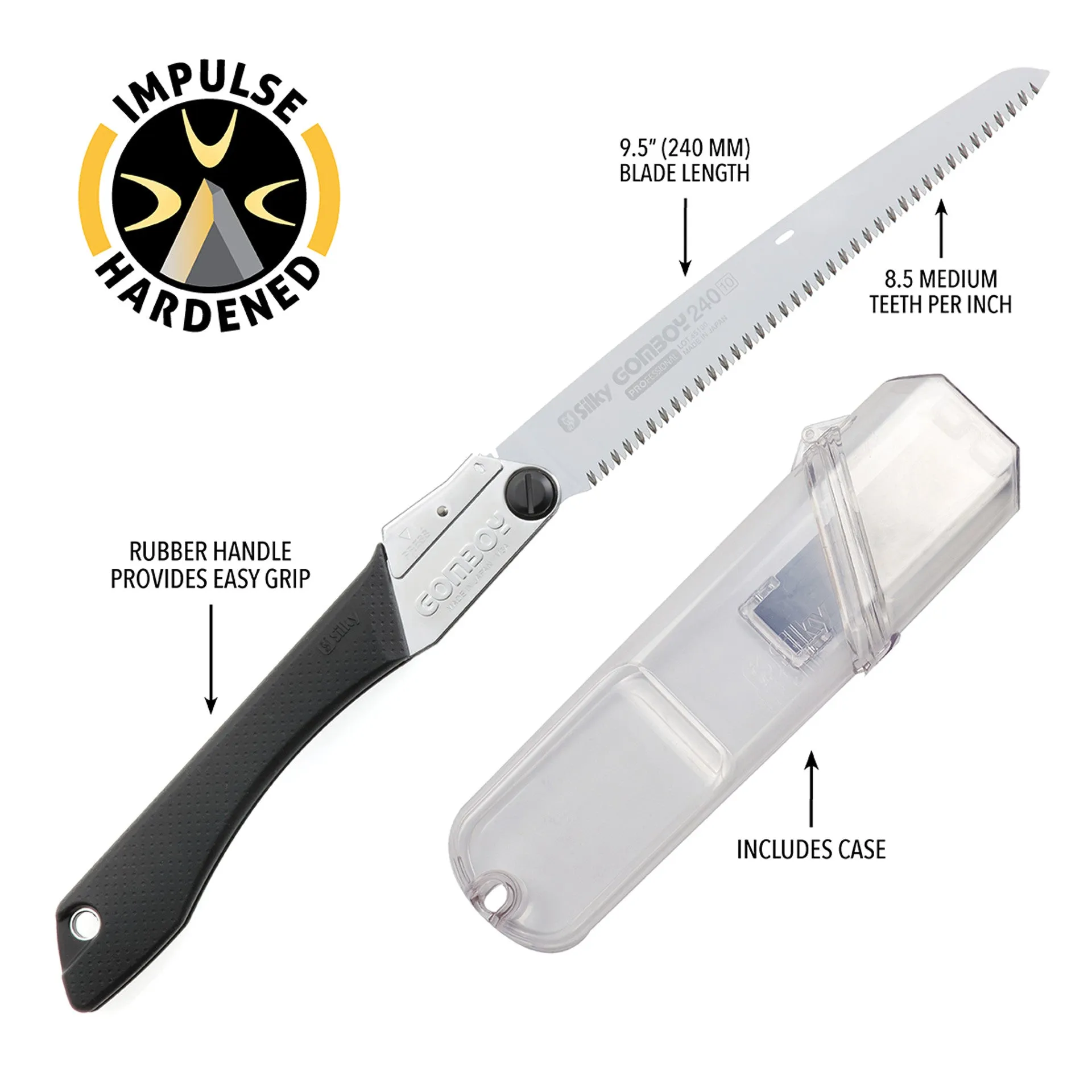 GOMBOY 240 mm Folding Saw - Medium Teeth