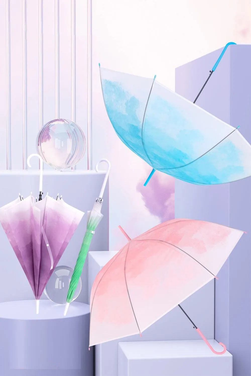Gradient Transparent Umbrella