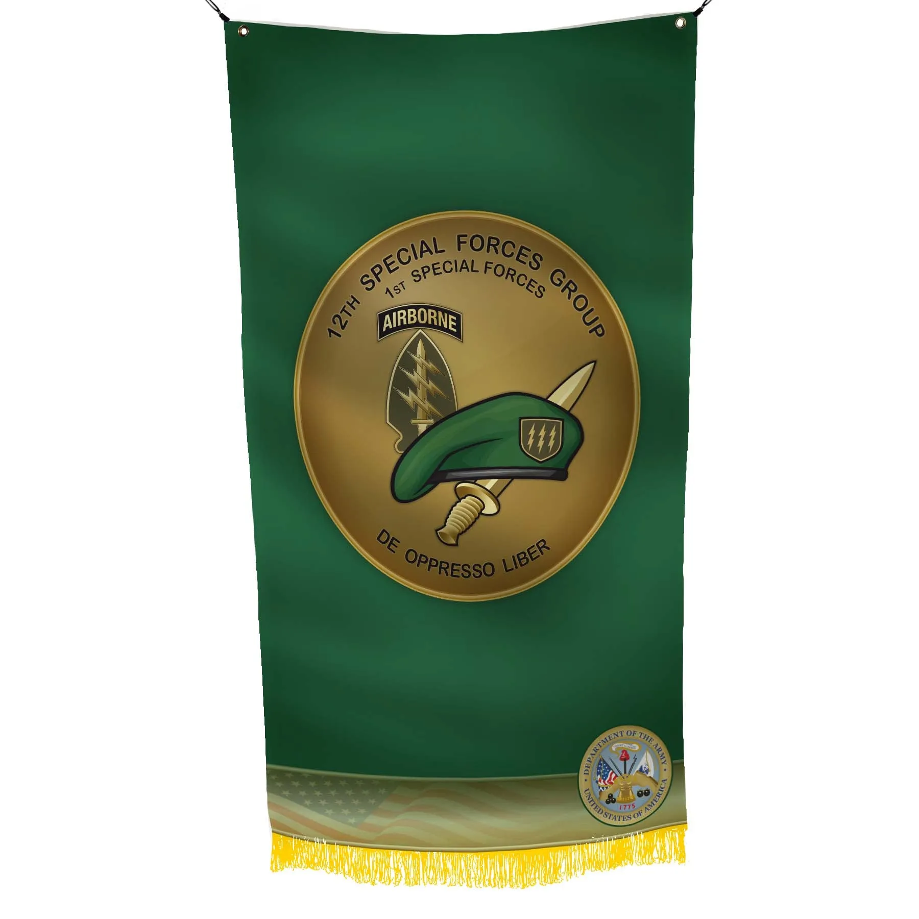 Green Berets ODA 1st Special Forces 12th Special Forces Group US Army Flag Banner