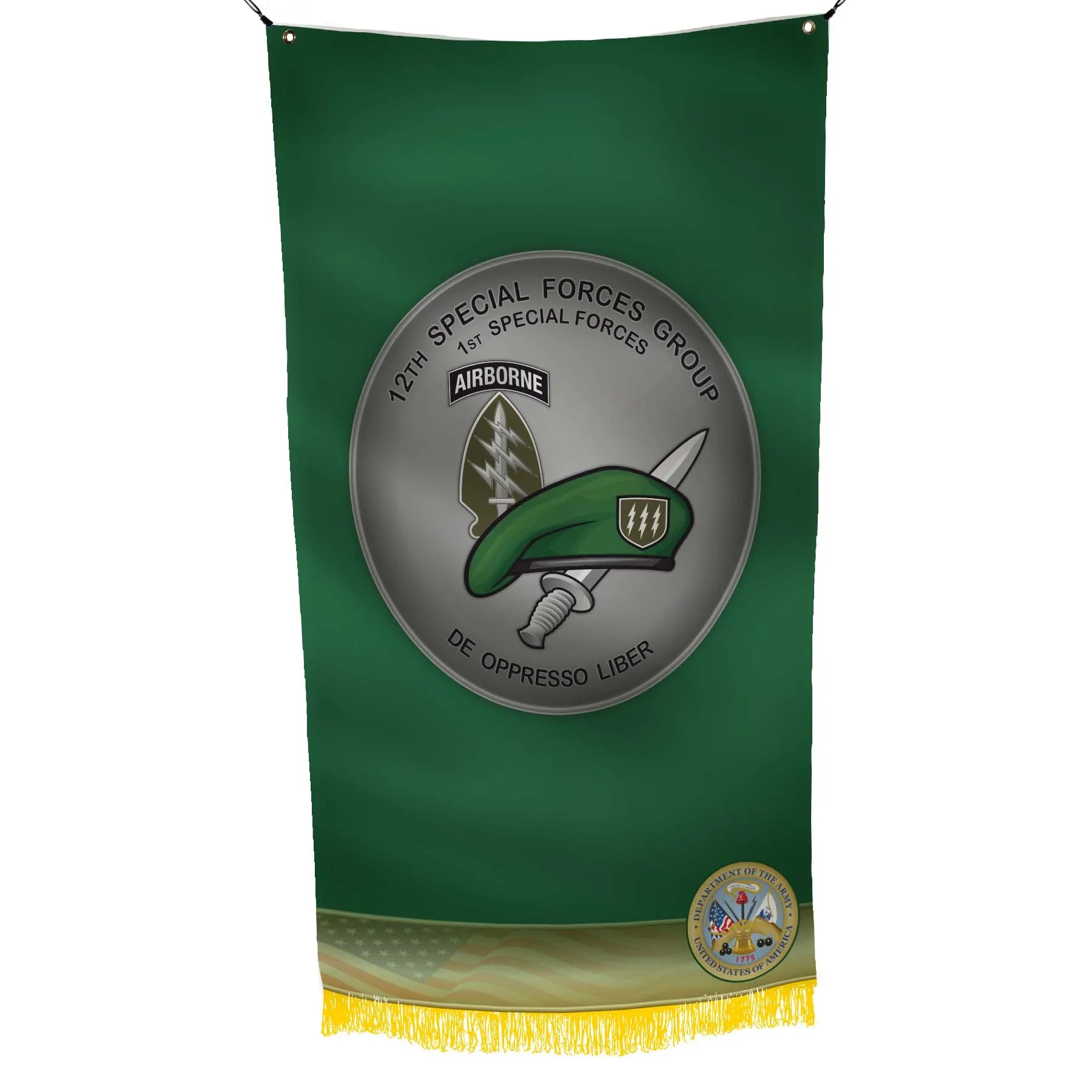 Green Berets ODA 1st Special Forces 12th Special Forces Group US Army Flag Banner