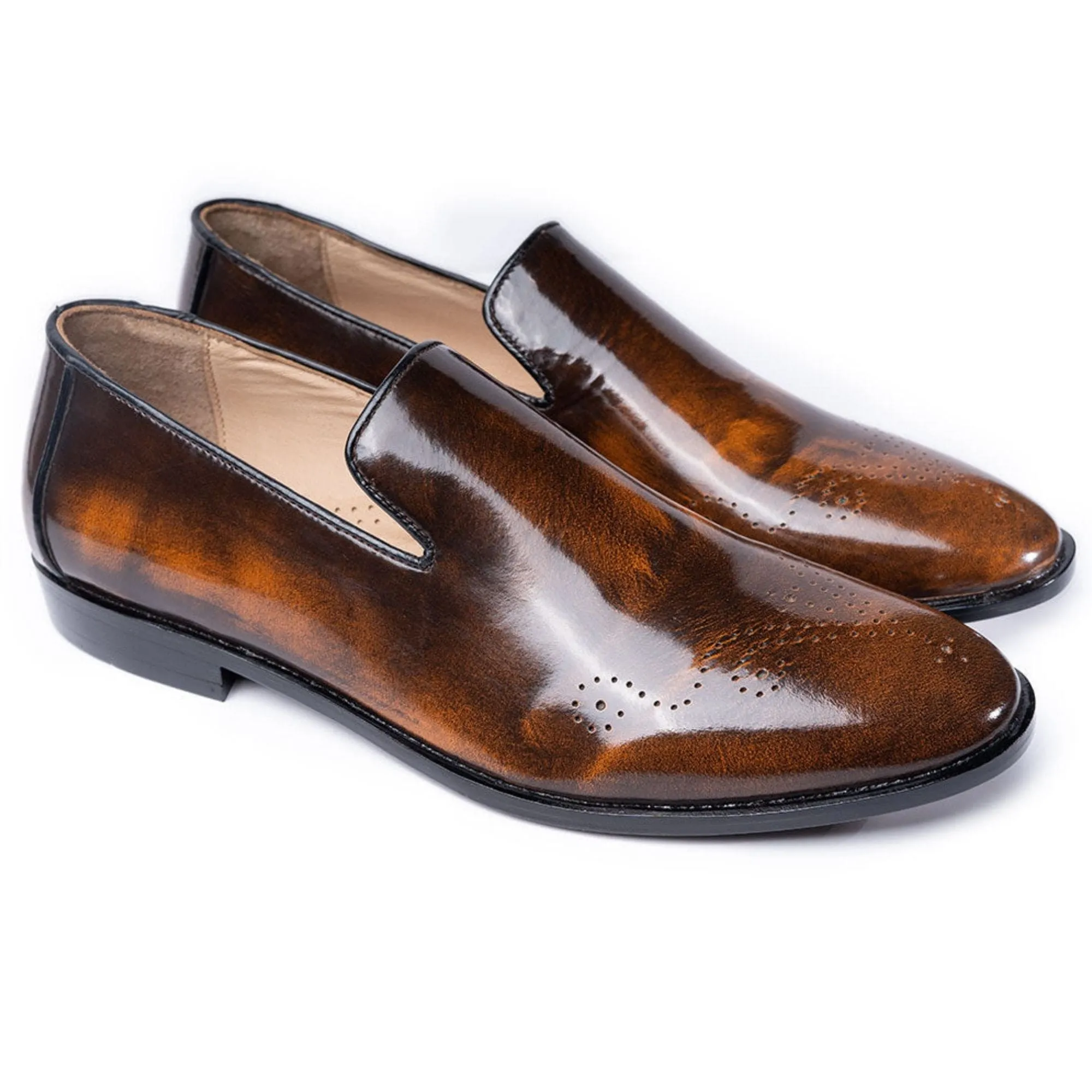 Handmade Custom Calf Leather Mens Loafers