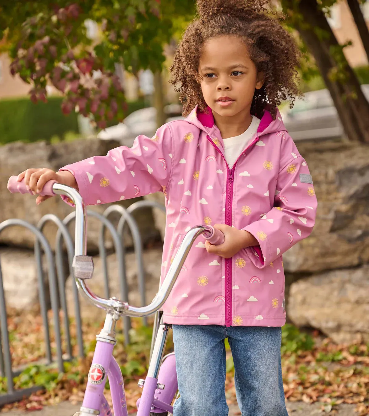 Hatley Girls Zip-Up Rain Jacket - Sun Charms