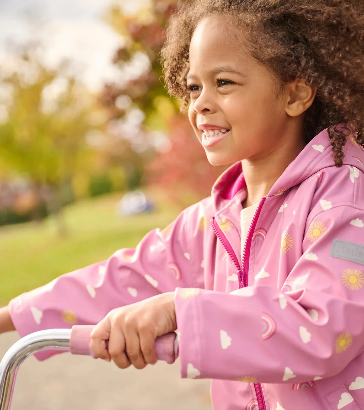 Hatley Girls Zip-Up Rain Jacket - Sun Charms