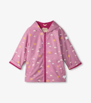 Hatley Girls Zip-Up Rain Jacket - Sun Charms