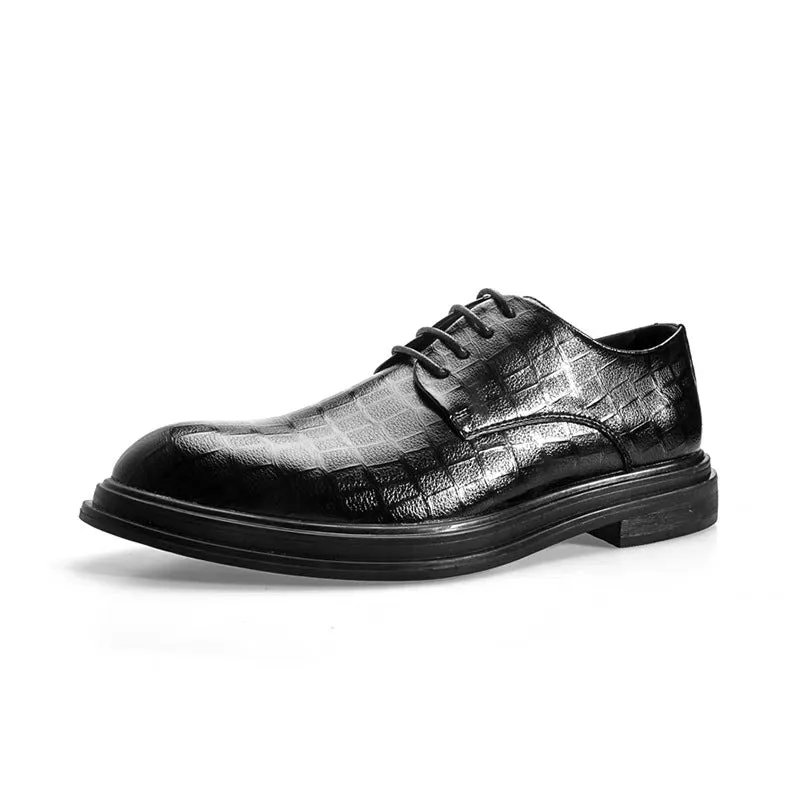 INSTOCK-Men's brogue formal leather shoes