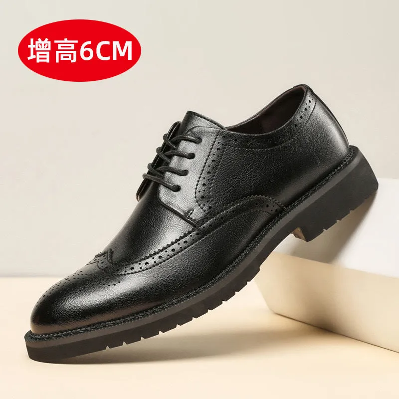 INSTOCK-Men's brogue formal leather shoes