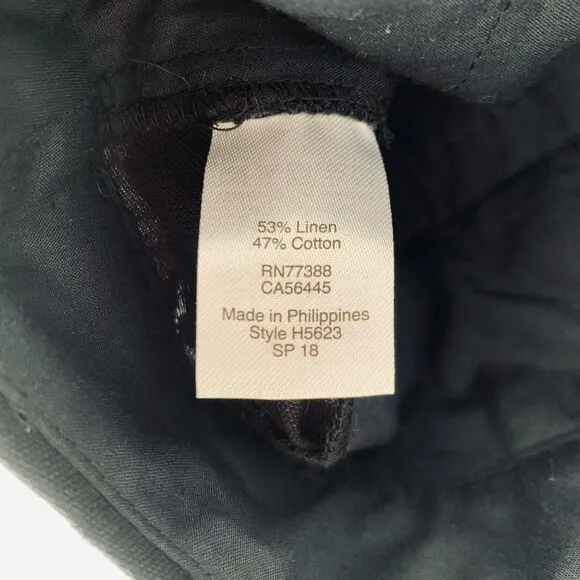 J. Crew Shorts Women 6 Black Green Scallop Hem Linen Blend Chino Preppy 2 Pairs