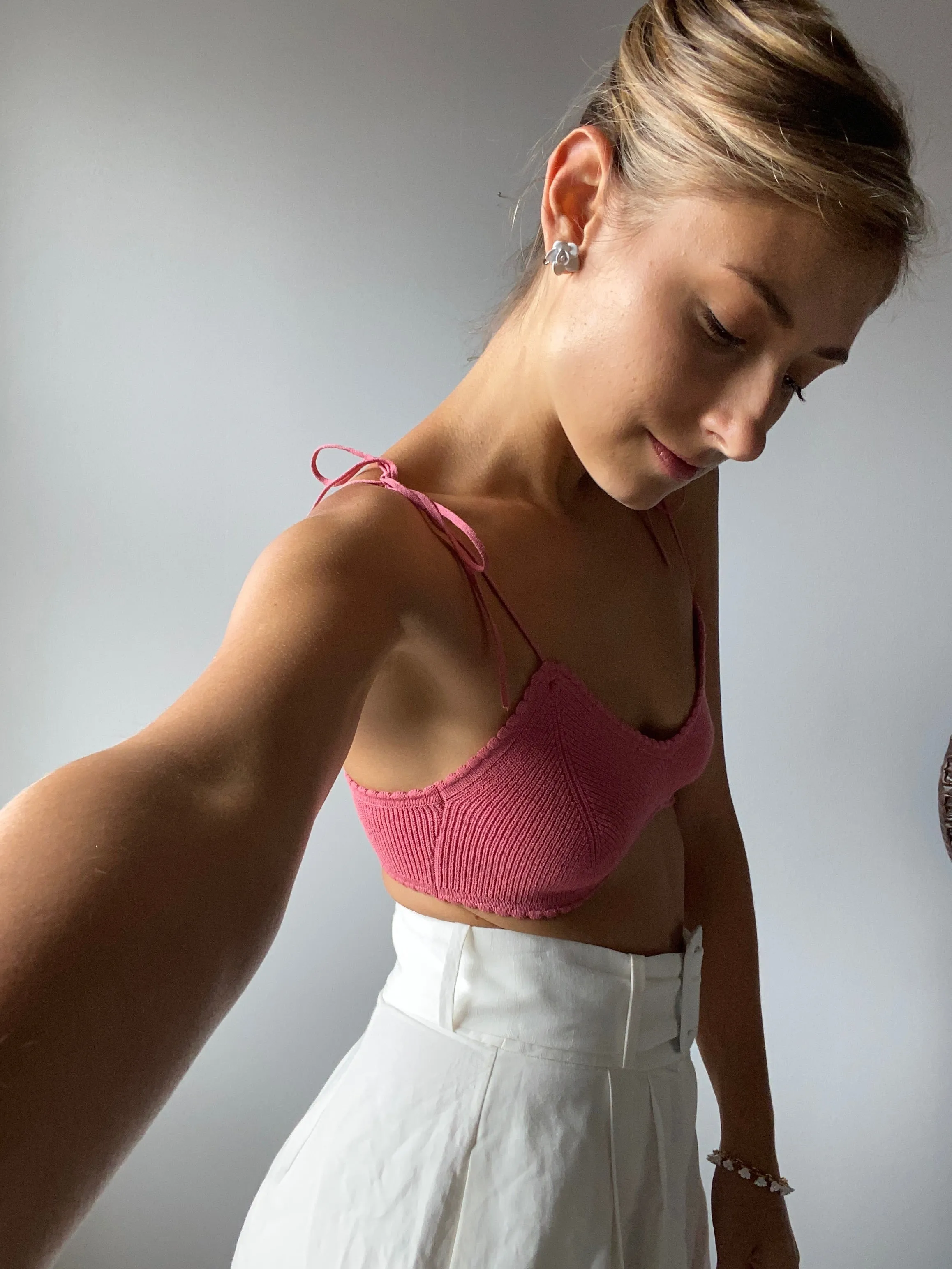 JENNY SCALLOPED BRALETTE IN WATERMELON-SUGAR-N'-SPICE