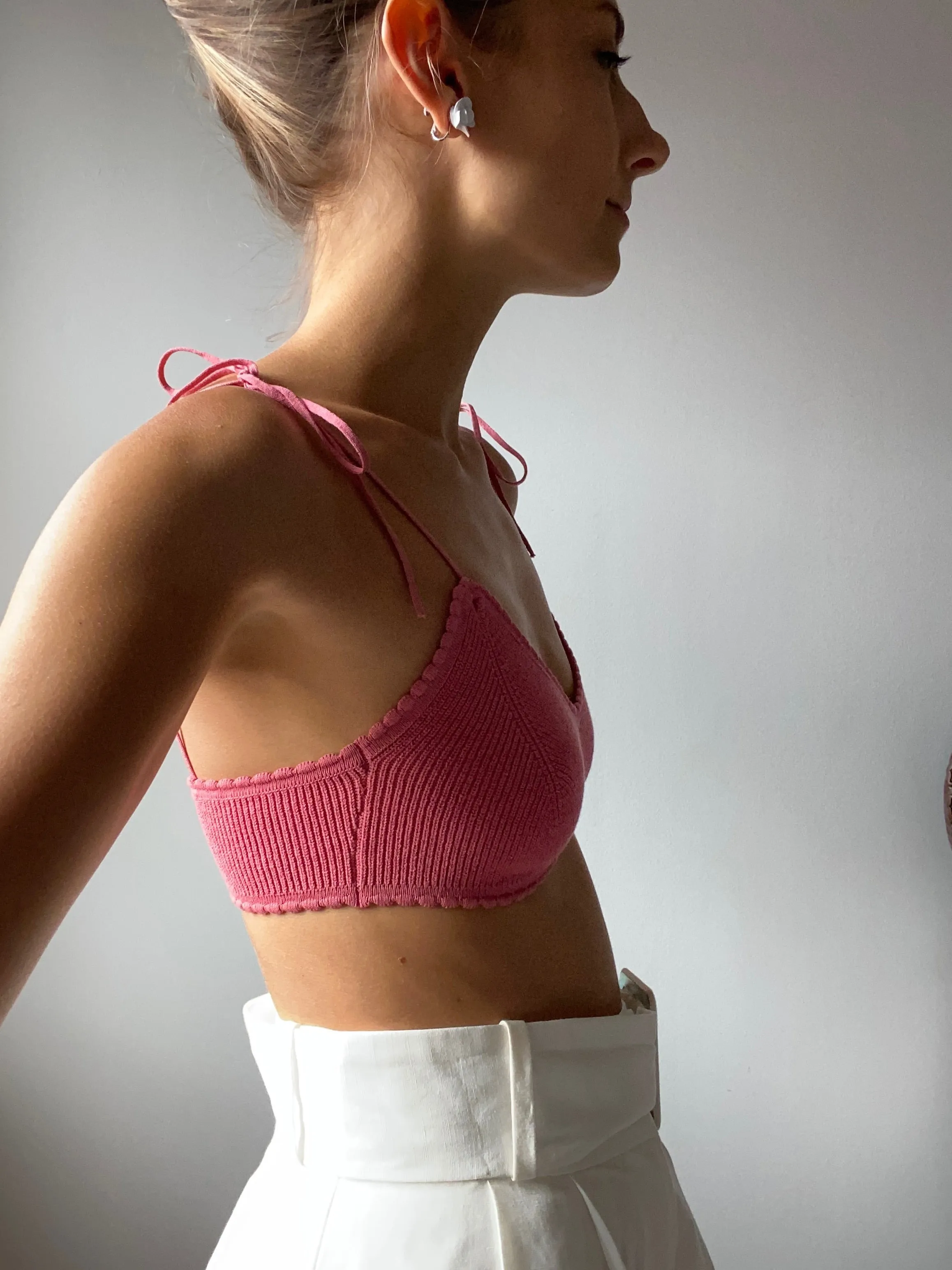 JENNY SCALLOPED BRALETTE IN WATERMELON-SUGAR-N'-SPICE
