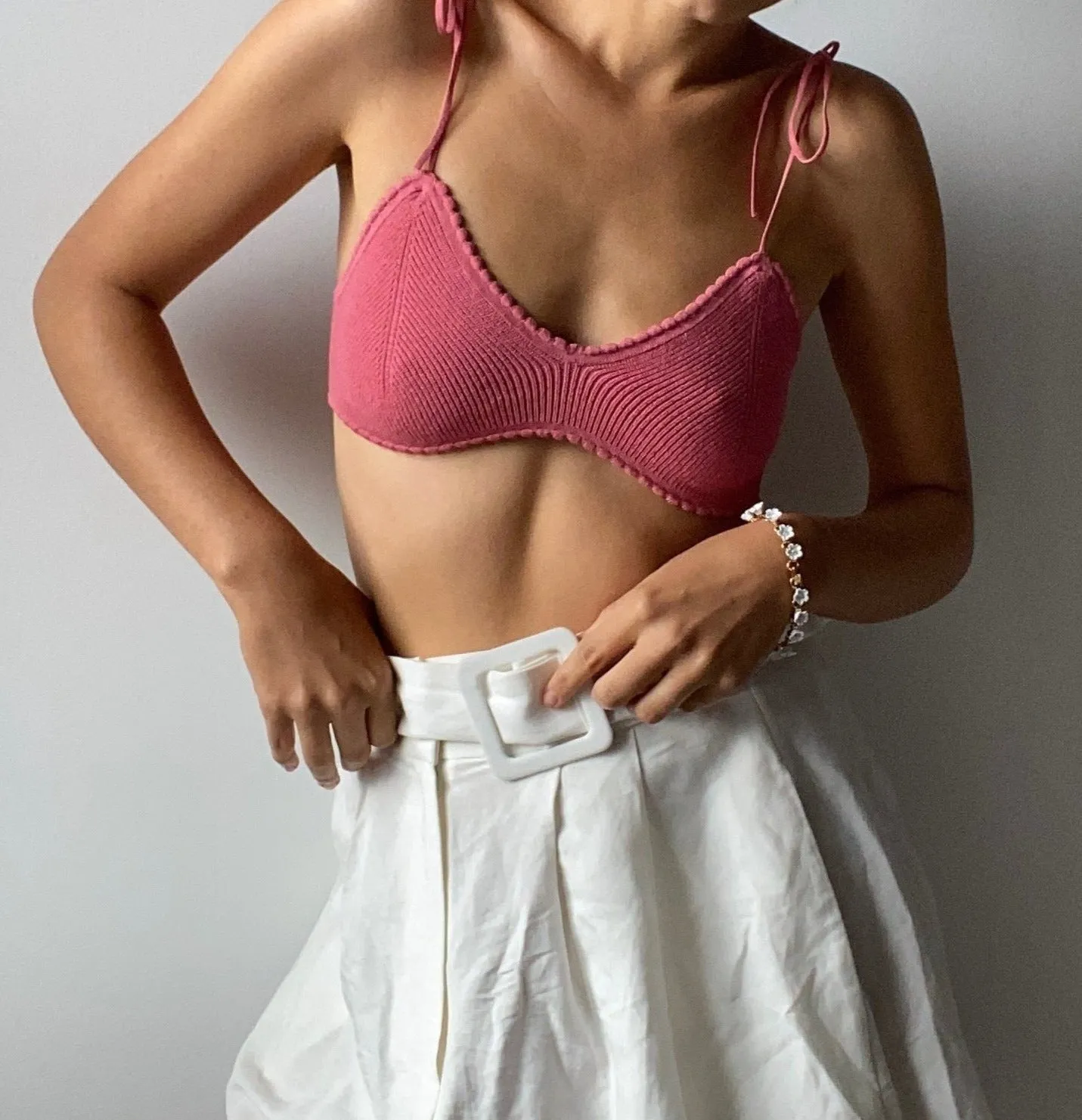 JENNY SCALLOPED BRALETTE IN WATERMELON-SUGAR-N'-SPICE