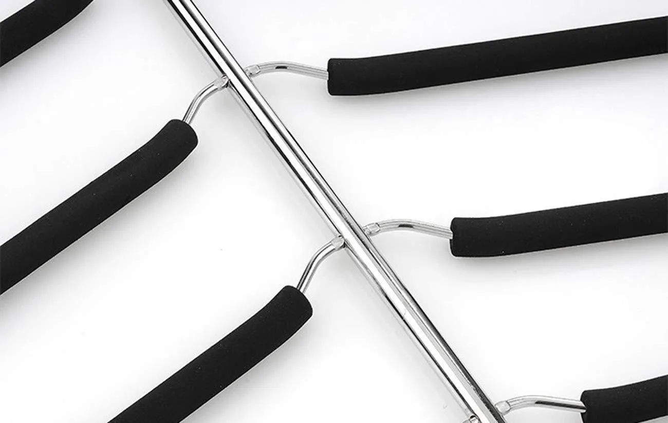 JERY Clothes Hangers Multi Layer Clothes Rack Closet Multifunctional Hanger Seamless Slip-Resistant Clothes Hanging Household Hangers (Black)