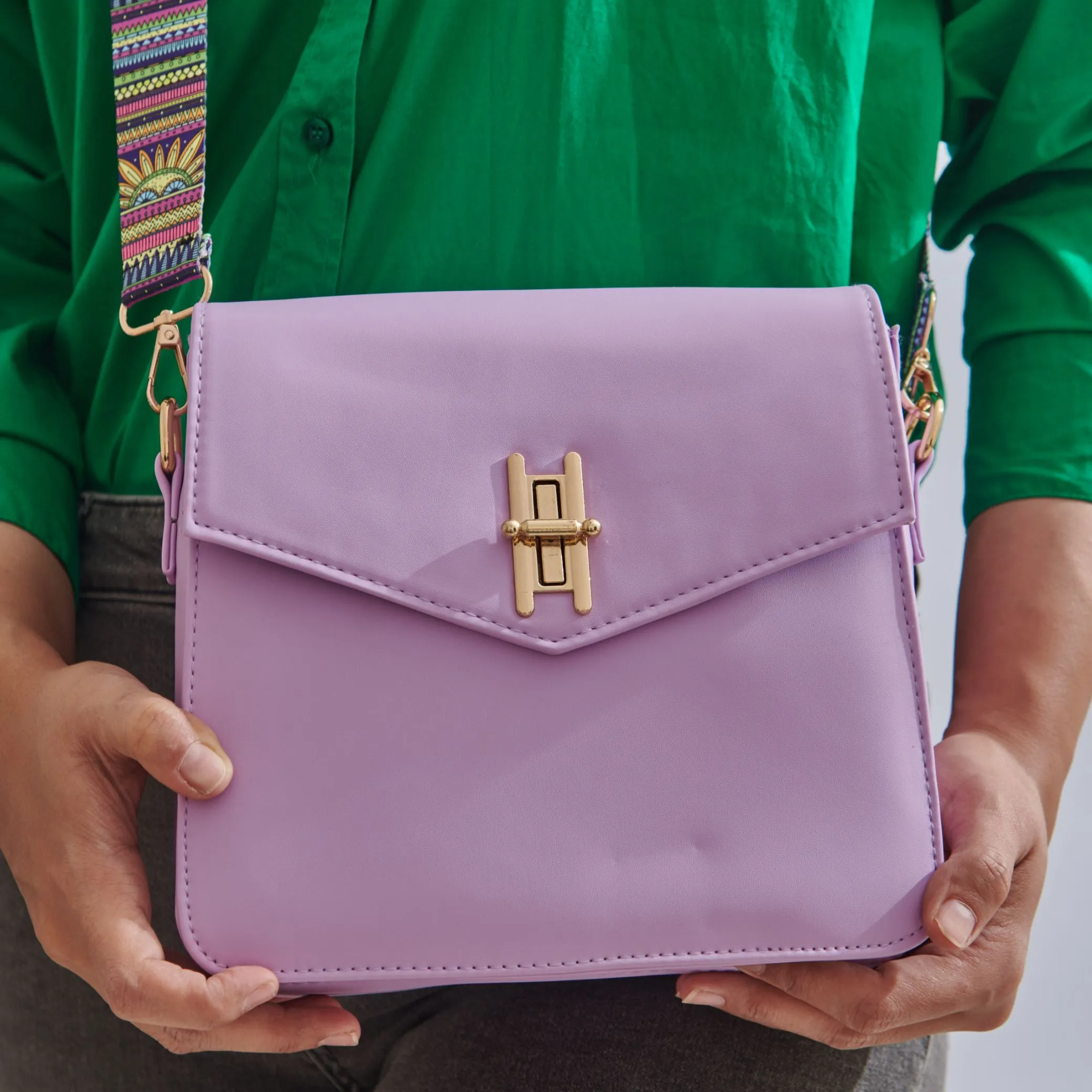 Şık | Stylish Strap Crossbag - Lilac