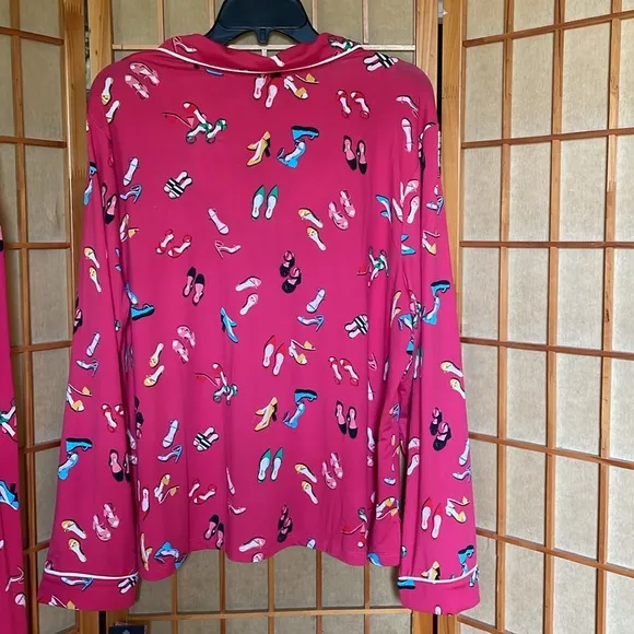 Kate Spade Pajamas 2 Piece Set Pink Party Shoes Pajamas
