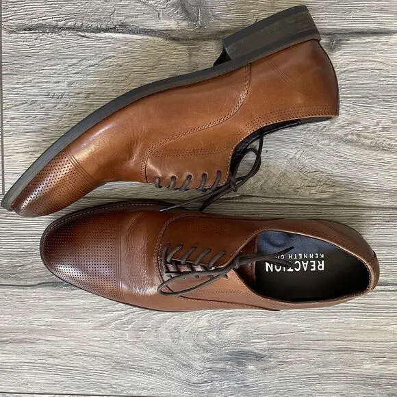 Kenneth Cole Reaction Jean LaceUp Men's Cognac sz8