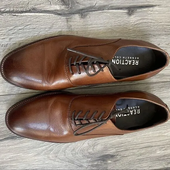 Kenneth Cole Reaction Jean LaceUp Men's Cognac sz8