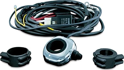 Kuryakyn 2202 Motorcycle Accessory: Driving Light Wiring and Relay Kit with Handlebar Mounted Switch, Universal Fit for Motorcycles with 7/8", 1", or 1-1/4" Diameter Handlebars, Chrome
