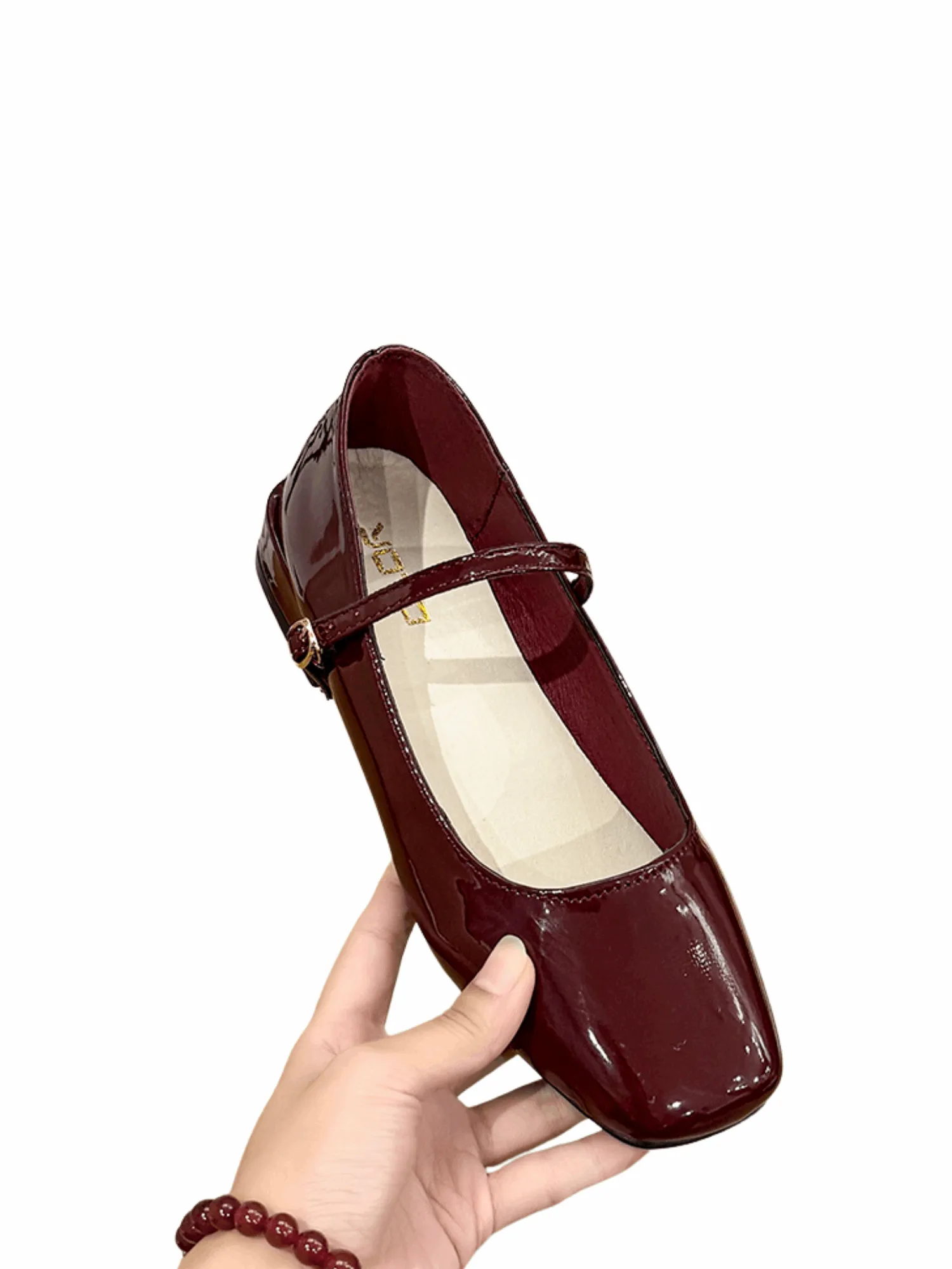 Élan Belle Mary Jane Loafers-Wine Red