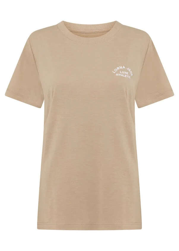 Lorna Jane Lotus T-Shirt - Oxford Tan