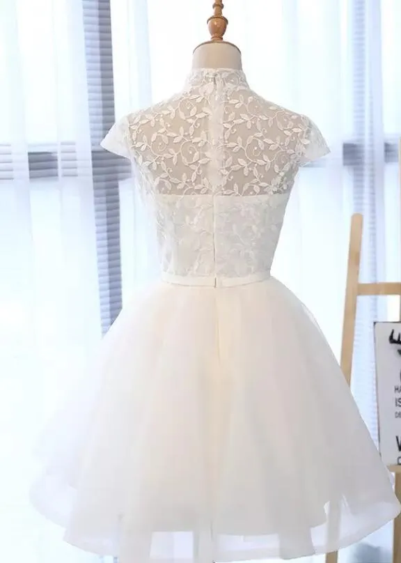 Lovely Graduation Party Dress, Short Formal Dress , Cap Sleeves Homecoming Dress