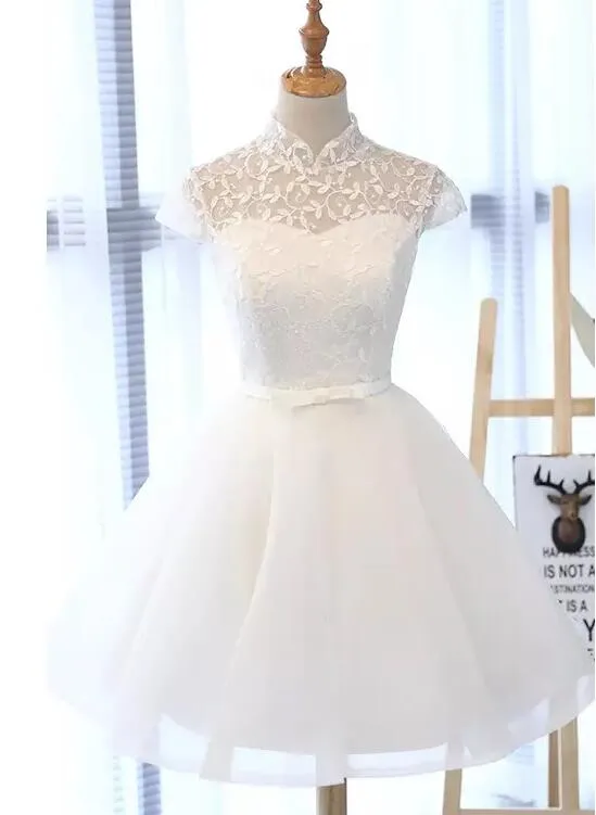 Lovely Graduation Party Dress, Short Formal Dress , Cap Sleeves Homecoming Dress