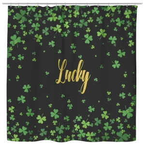 Lucky Saint Patrick's Day Shamrock Shower Curtain