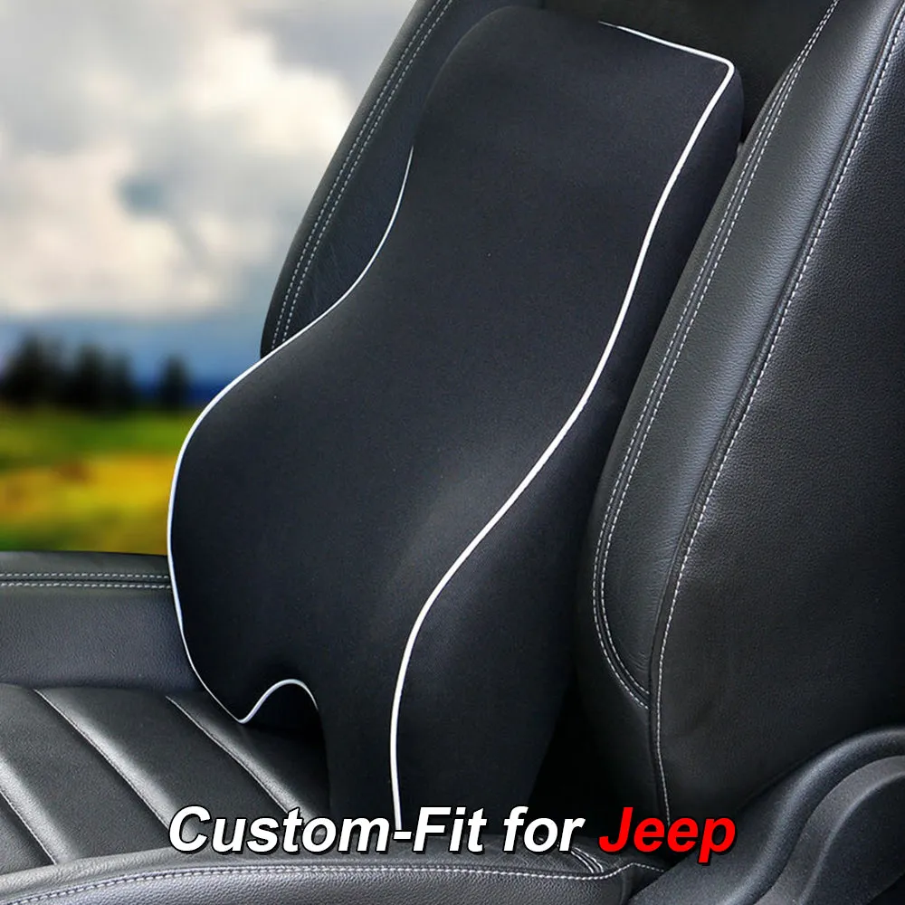 Lumbar Support Cushion for Car and Headrest Neck Pillow Kit, Custom-Fit For Car, Ergonomically Design for Car Seat, Car Accessories WAJE254