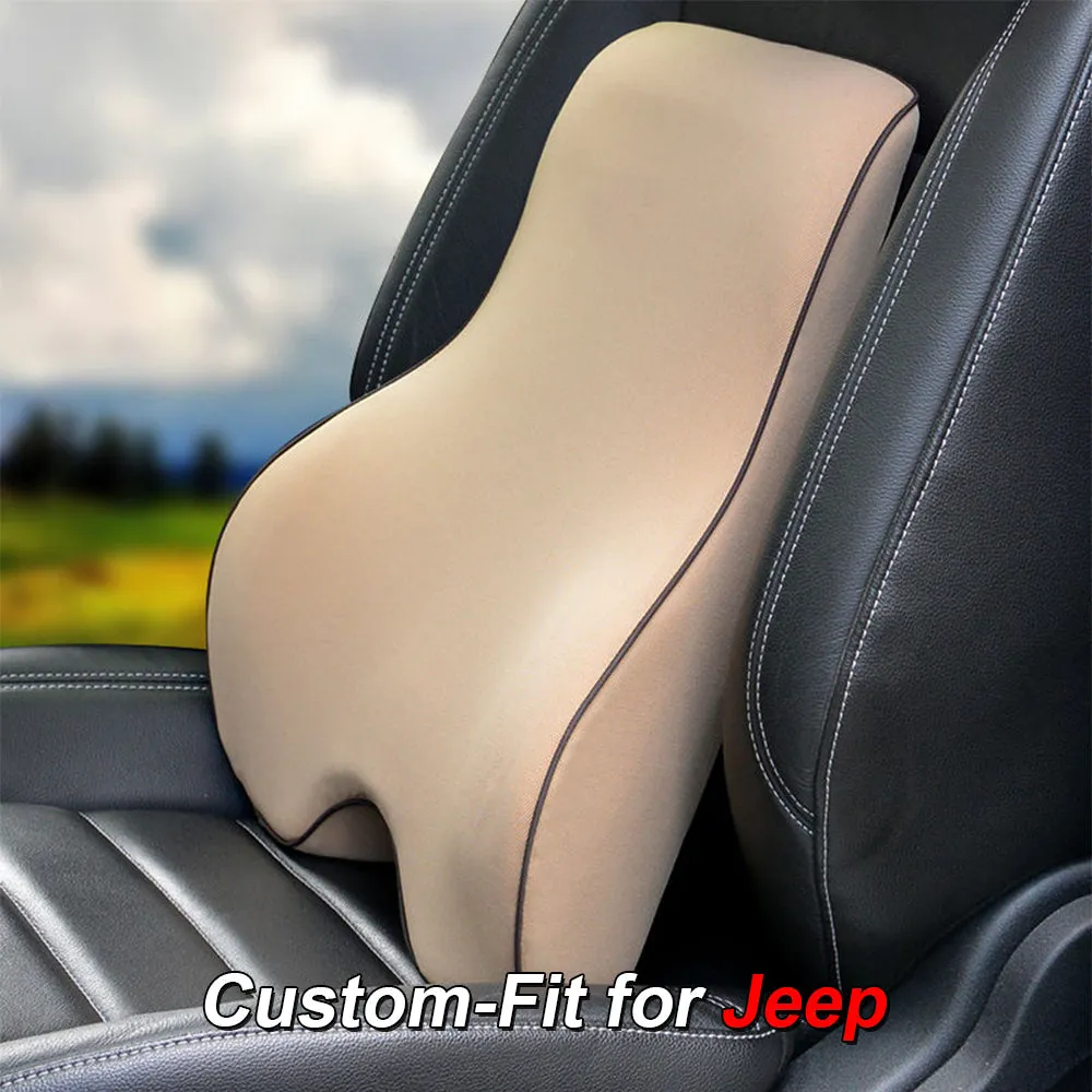 Lumbar Support Cushion for Car and Headrest Neck Pillow Kit, Custom-Fit For Car, Ergonomically Design for Car Seat, Car Accessories WAJE254