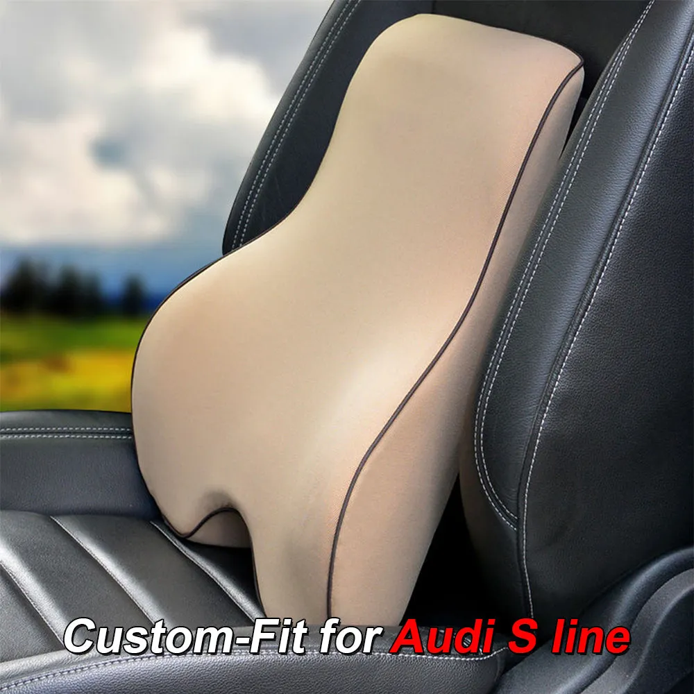 Lumbar Support Cushion for Car and Headrest Neck Pillow Kit, Custom-Fit For Car, Ergonomically Design for Car Seat, Car Accessories WAVE254