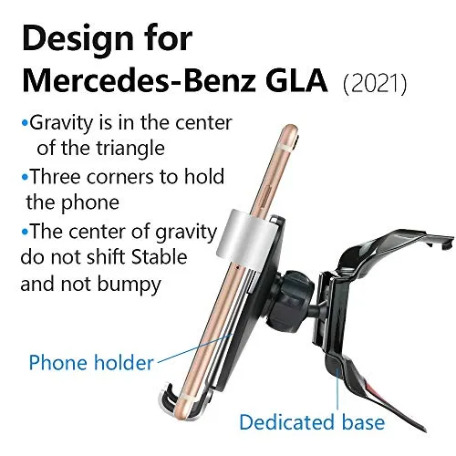 LUNQIN Car Phone Holder for 2021 Mercedes Benz GLA [Big Phones with Case Friendly] Auto Accessories Navigation Bracket Interior Decoration Mobile Cell Mirror Phone Mount