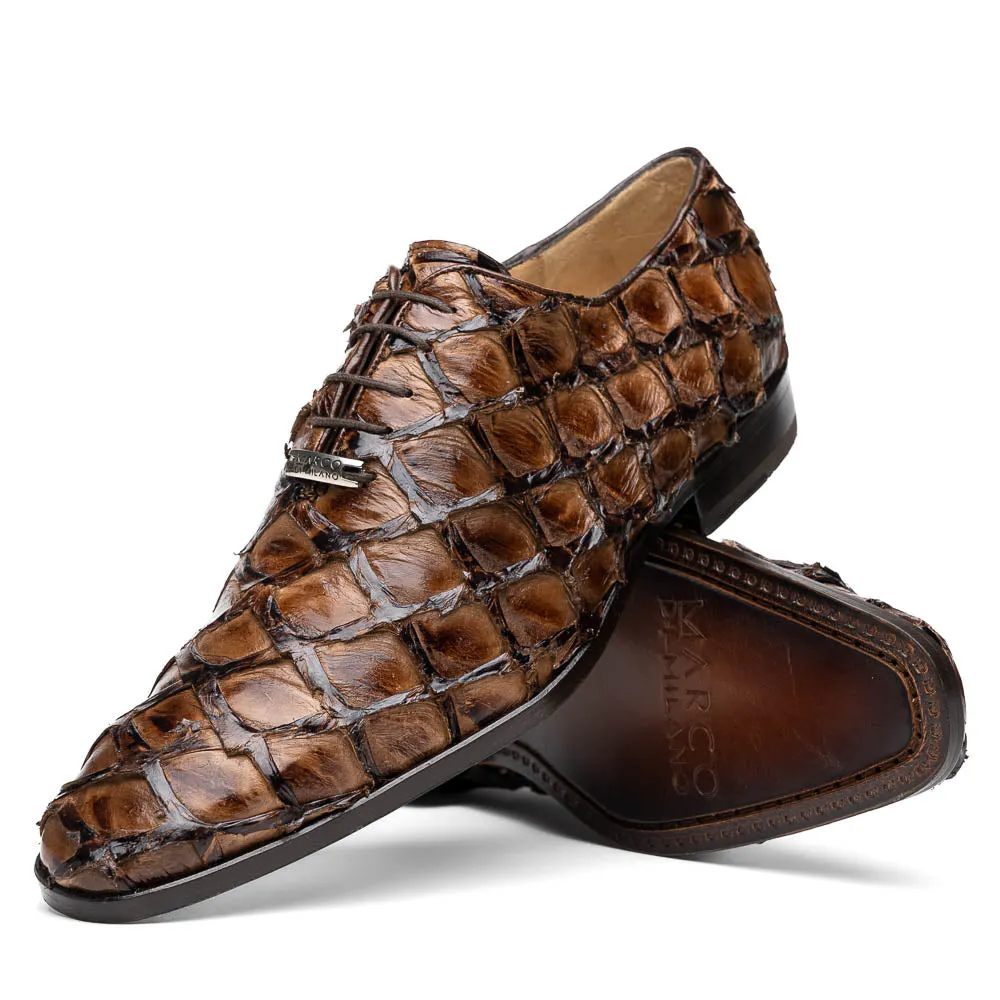 Marco Di Milano Olivieri Clear Brown Pirarucu Dress Shoe Oxfords